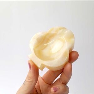 Vintage MCM Honey Calcite Small Mid-Century Ashtray, Incense Bowl or Ring Dish